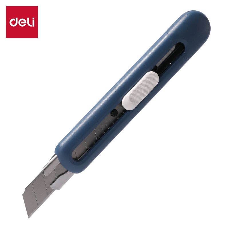 Нож канцелярский Deli LINFINI 18 мм, сталь, корп. синий
