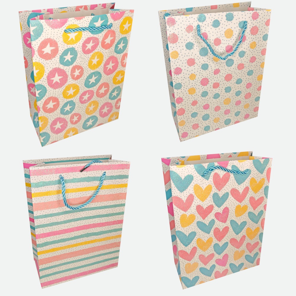 Пакет подар. бумажн. 31*40*12 см 210 гр/м2 Розовый сон, 4 дизайна