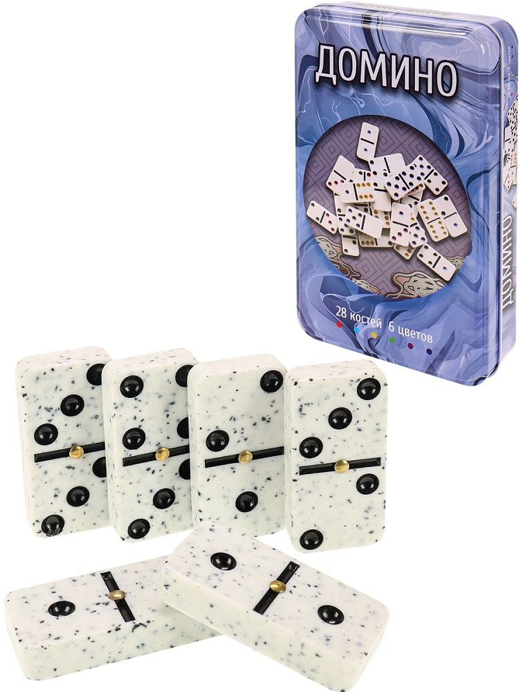 Домино в метал. коробке "Азарт" 20*12см