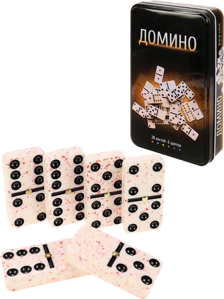 Домино в метал. коробке "Базар" 20*12см