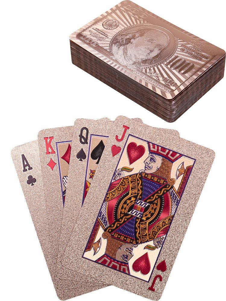 Карты игральные 54шт,  "Банкнота" пластик, черная рубашка