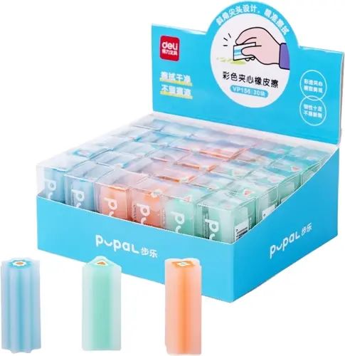 Ластик Deli 48*21*21 мм, 3 формы ассорти