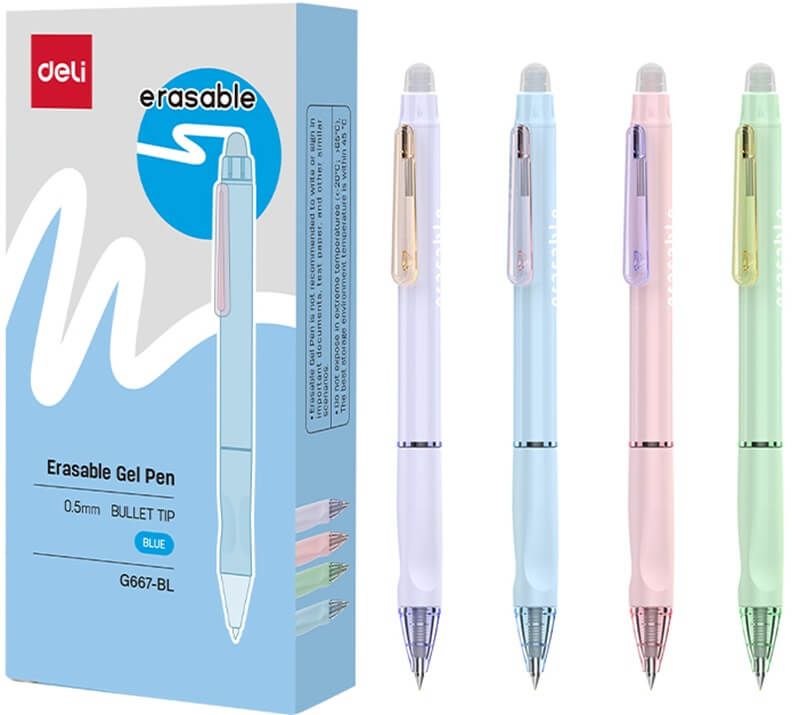 Ручка гелевая стираемая Deli "Erasable" черная, 0,5мм