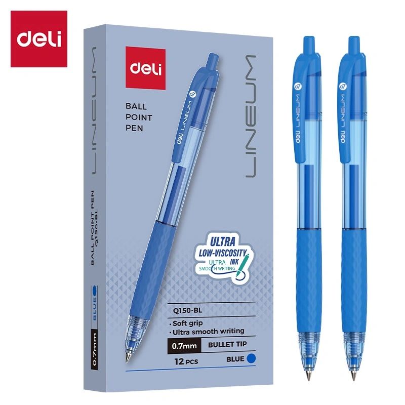 Ручка шар. Deli  автомат "LINEUM" синяя, 0,7мм, мягк.грип