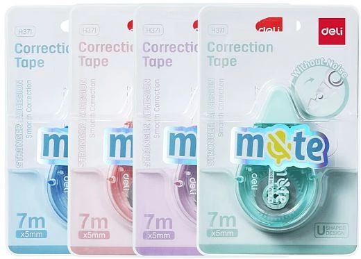 Корректирующая лента Deli MUTE 5мм*7м, бесшумная, ассорти