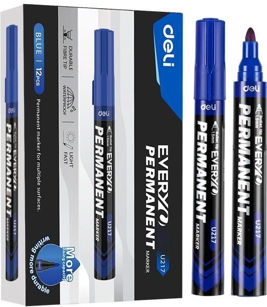 Маркер перманентный  1,5мм, синий