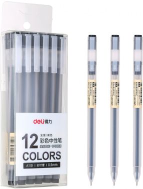 Ручка гелевая  Deli черная, 0,5мм