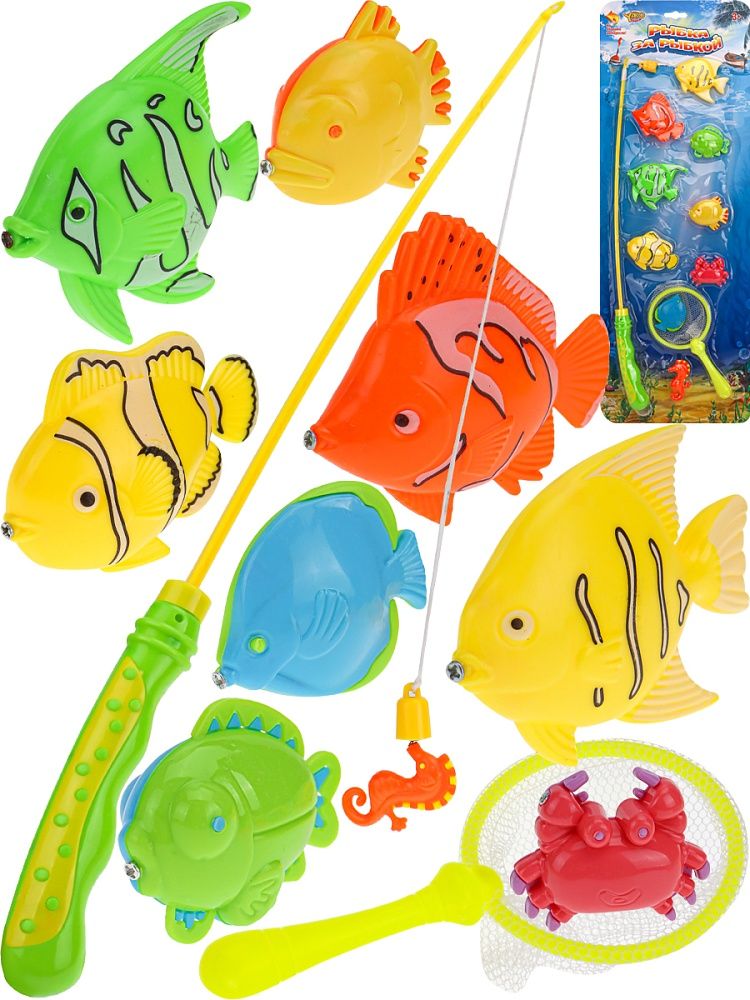 Рыбалка "Рыбка за рыбкой" 9 рыбки, удочка, сачок