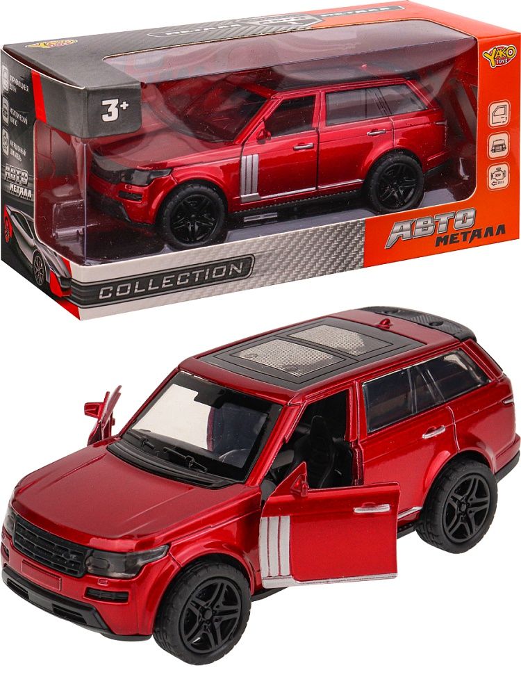 Машинка инерционная 12см металл,  открыв. дверцы, цвет красный, в коробке