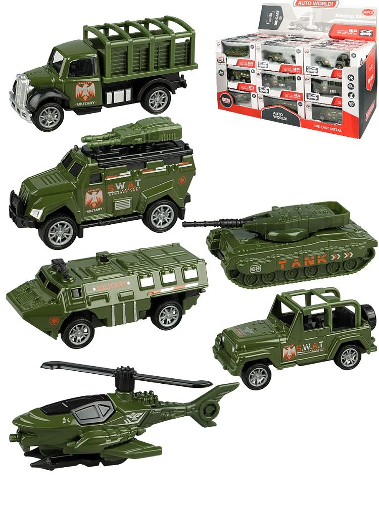 Машинка металл.  8см "Военная техника" ассорти дизайнов, в коробке