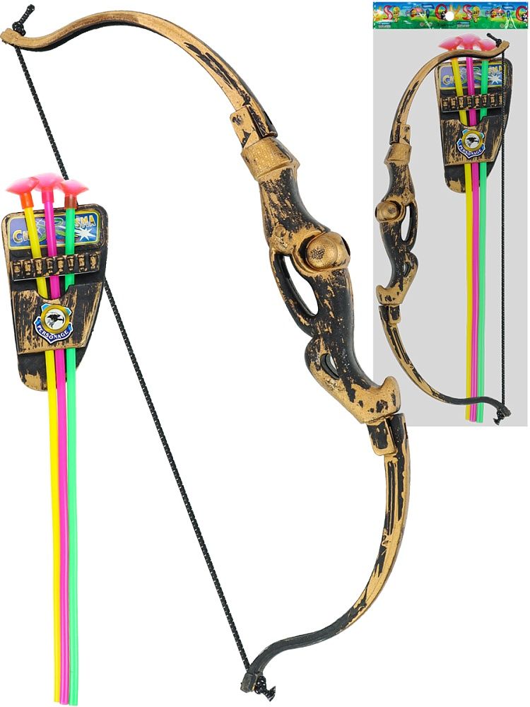Игрушка 42см "Лук" стрелы 3 шт. на присосках