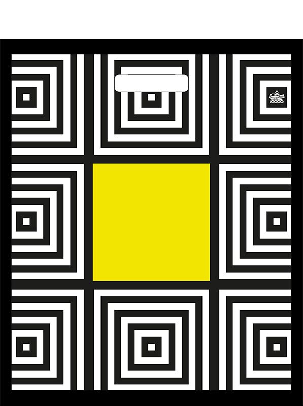 Пакет 45*38см (60мк) с вырубной укрепл. ручкой "Желтый квадрат" Глянец ПВД