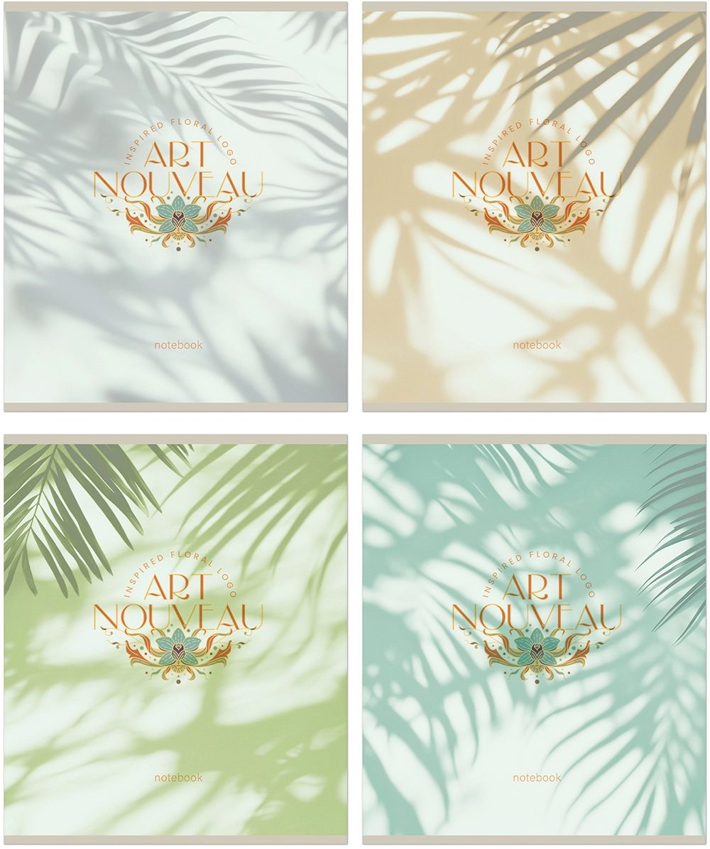 Тетрадь А5 48л кл. Полином "Арт-деко - тени" софт-тач, 4 дизайна