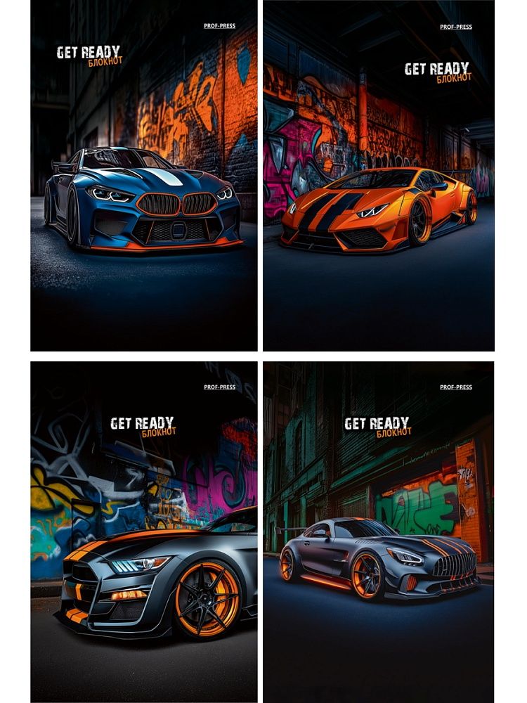 Блокнот А6  24л скоба "Разные машины и граффити - 1" клетка