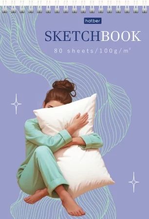 Скетчбук А5  80л., гребень, 100гр/м2 "Весь ее Мир" жестк.подл.
