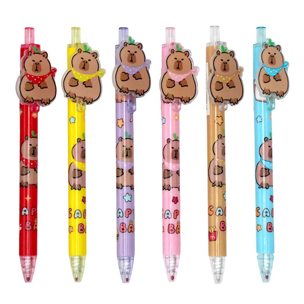 Ручка гелевая автомат. "Капибара" синяя, 0,5мм