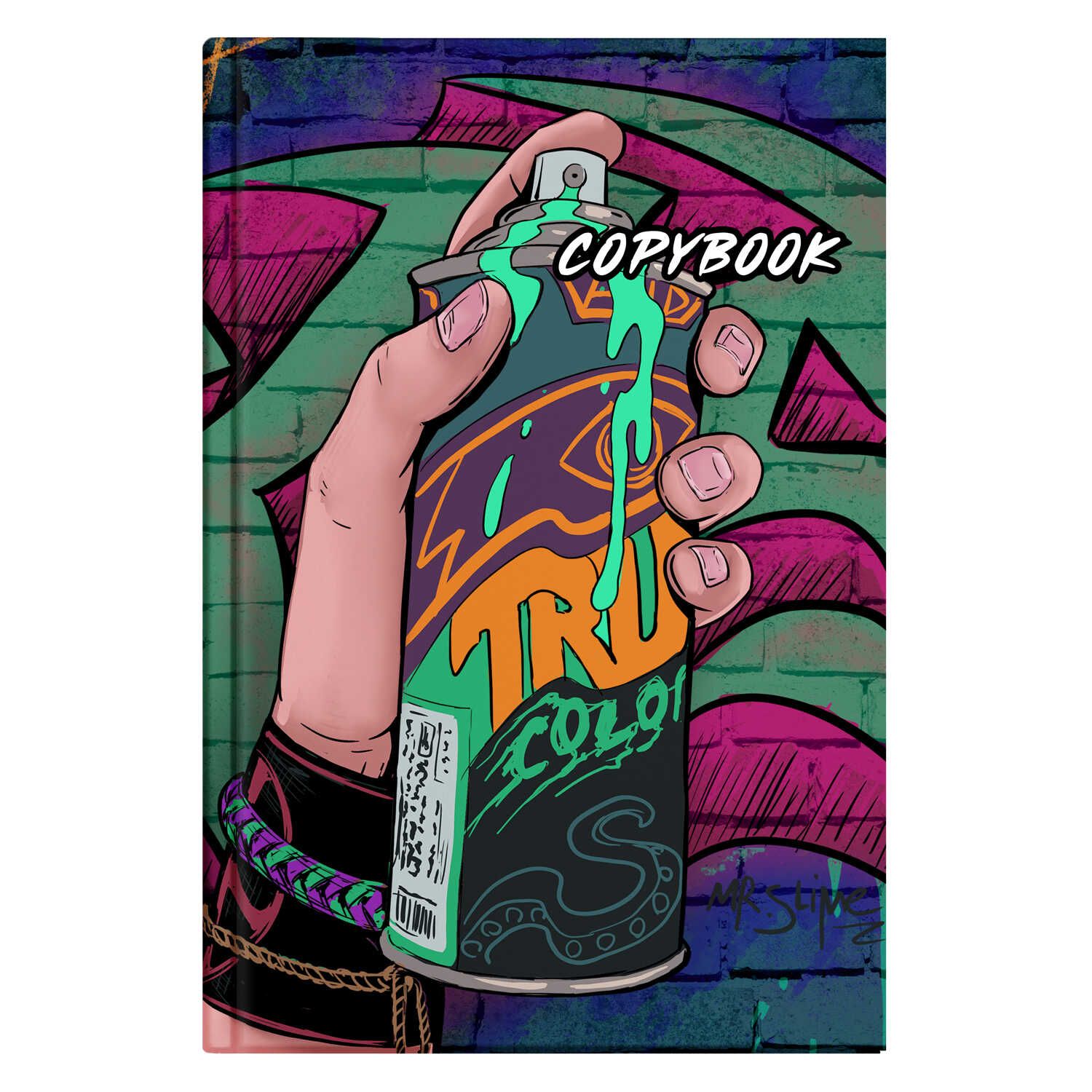 Блокнот А5 7БЦ  96л "Граффити баллончик" кл., глянц.лам.