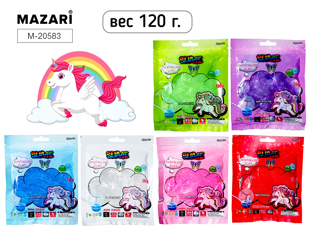 Слайм 120гр "Единорог" 6диз.