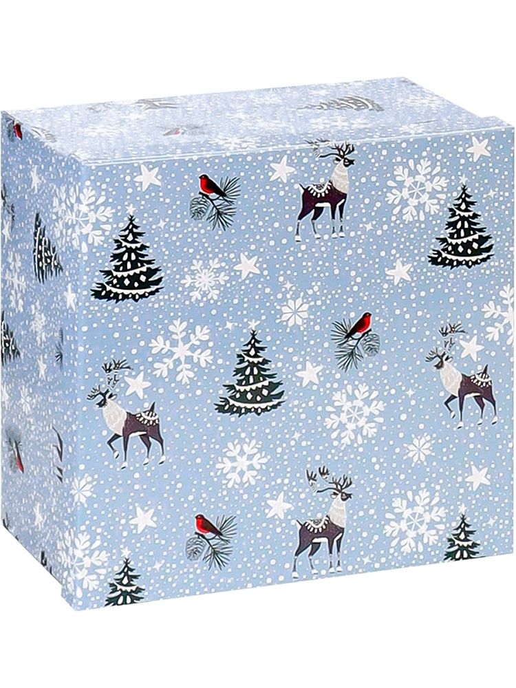 Коробка подарочная "Зима в лесу" 15,5*15,5*9cм