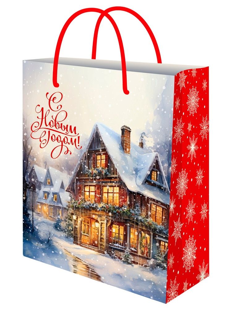 Пакет подар. бум. новогодн. 18*23*10см, 190 гр/м "Исполнение желаний"