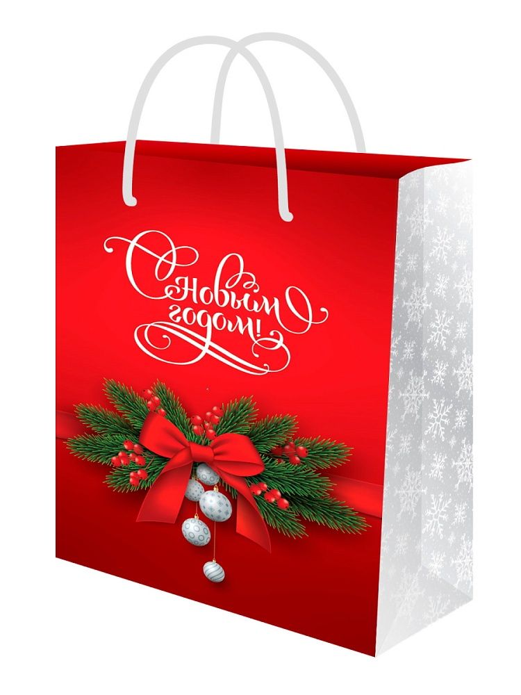 Пакет подар. бум. новогодн. 22*31*10см, 130 гр/м "Новогоднее настроение"