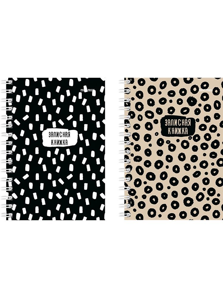 Блокнот А6  80л гребень "Дизайн с принтом" клетка