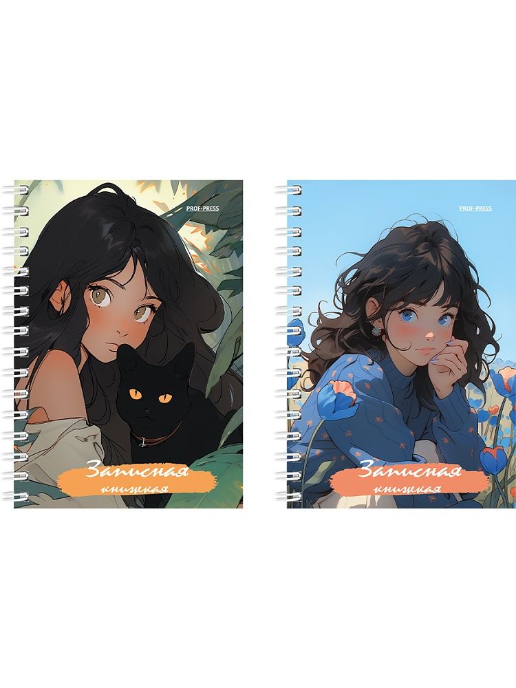 Блокнот А6  80л гребень "Нарисованные девушки" клетка