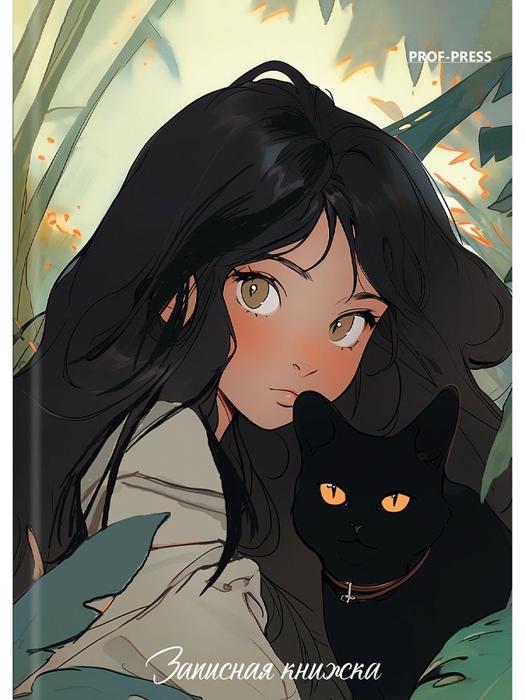 Блокнот А7 7БЦ  64л "Девушка и природа - 1" клетка, глянц.лам.