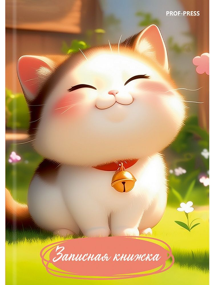 Блокнот А7 7БЦ  64л "Пухлый котенок - 1" клетка, глянц.лам.