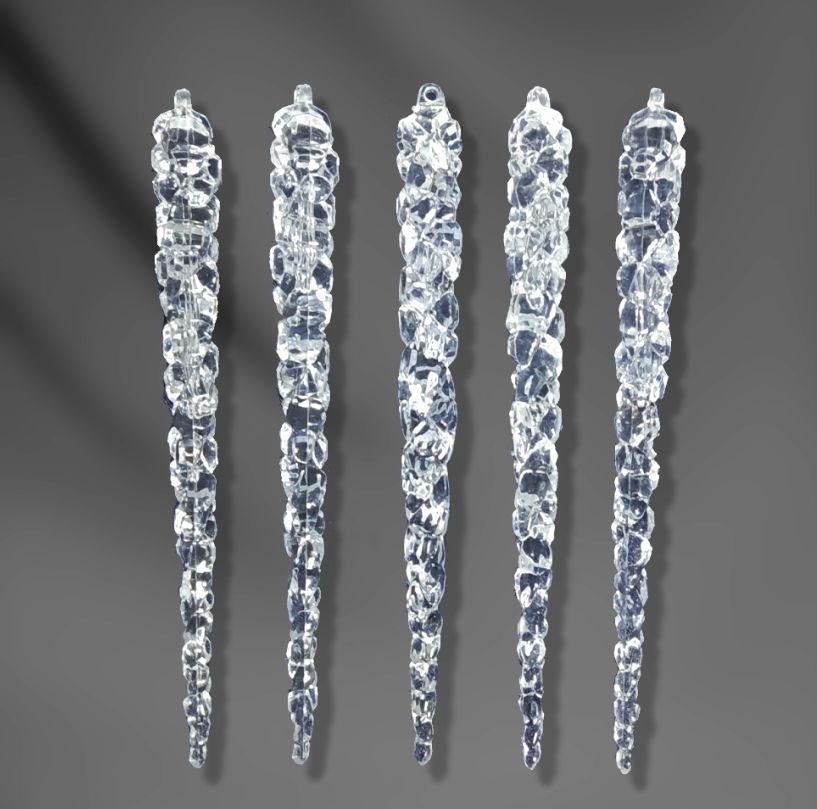 Набор подвесных украшений   5шт, 13см "Сосульки" пластик