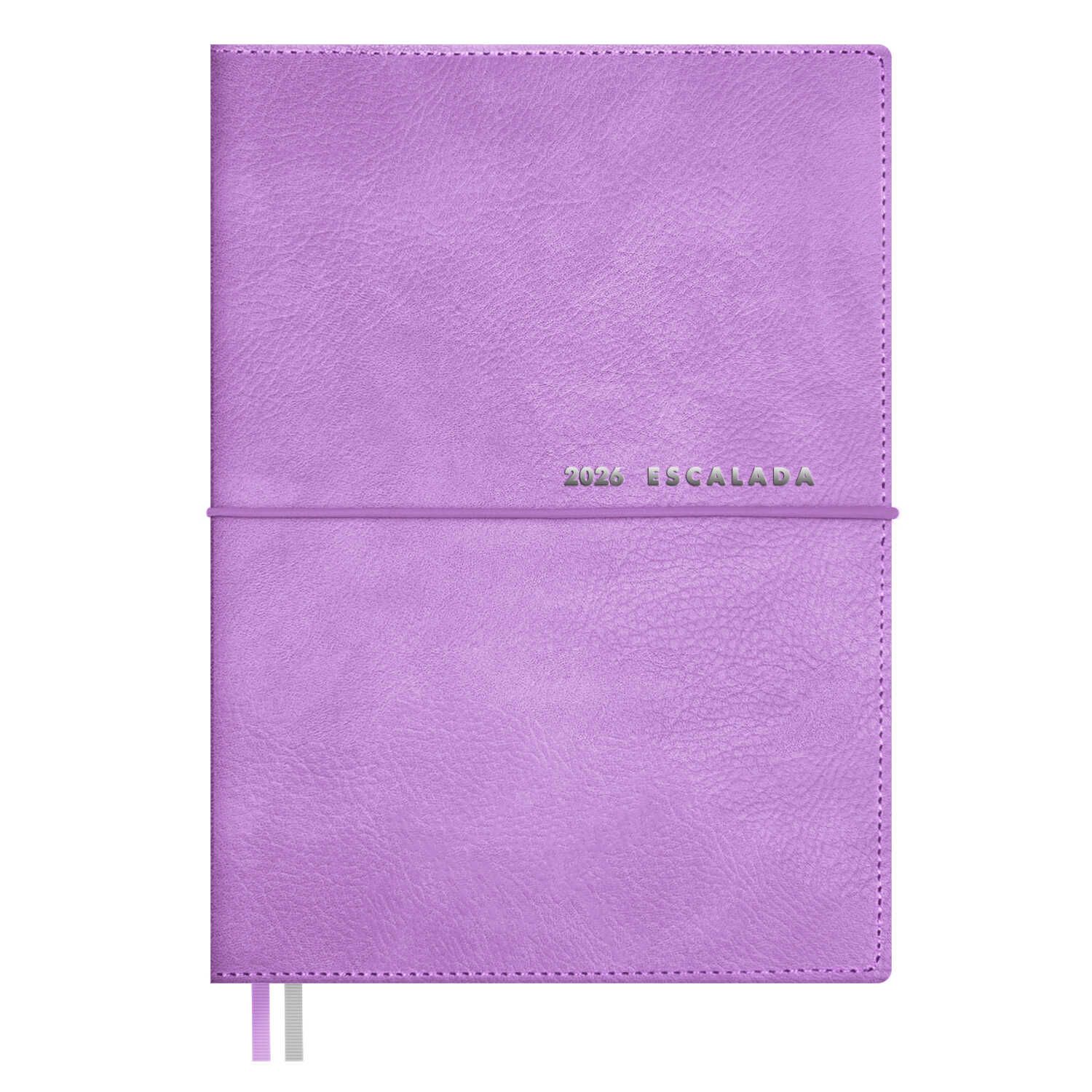 Ежедневник дат. 2026г А6 128л., кожзам, мягк.пер. "Шеврет сиреневый" резинка, тисн.фольгой, ляссе