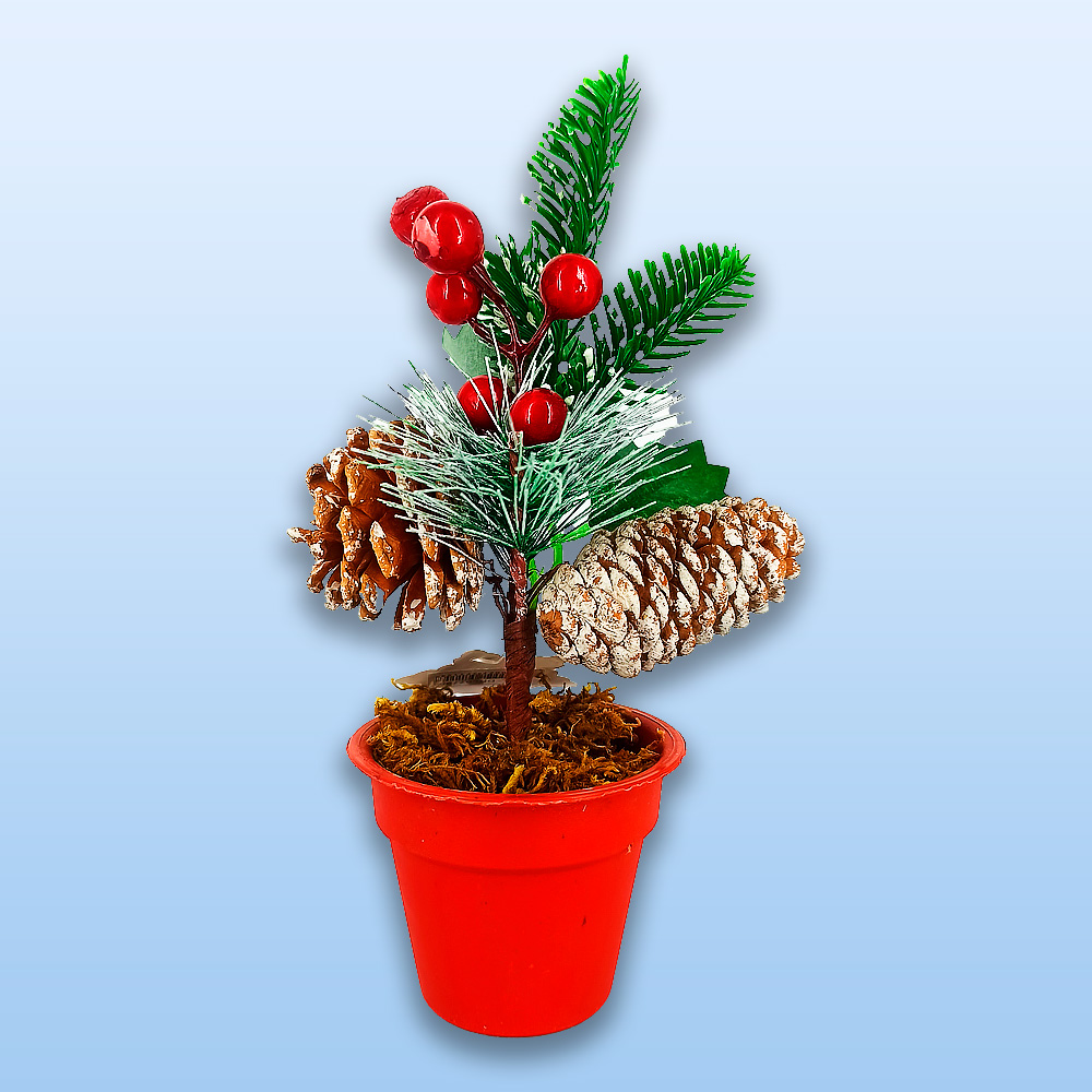 Декор новогодний "Ёлка в горшке" 22см