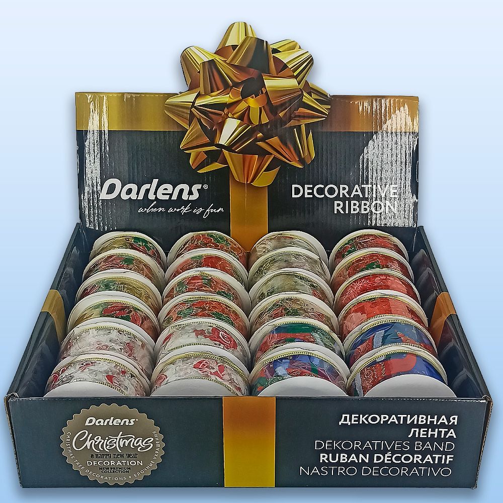 Лента декоративная 3,8мм*2,7м, ассорти