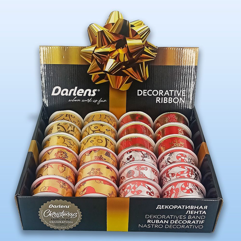 Лента декоративная 3,8мм*2,7м, ассорти