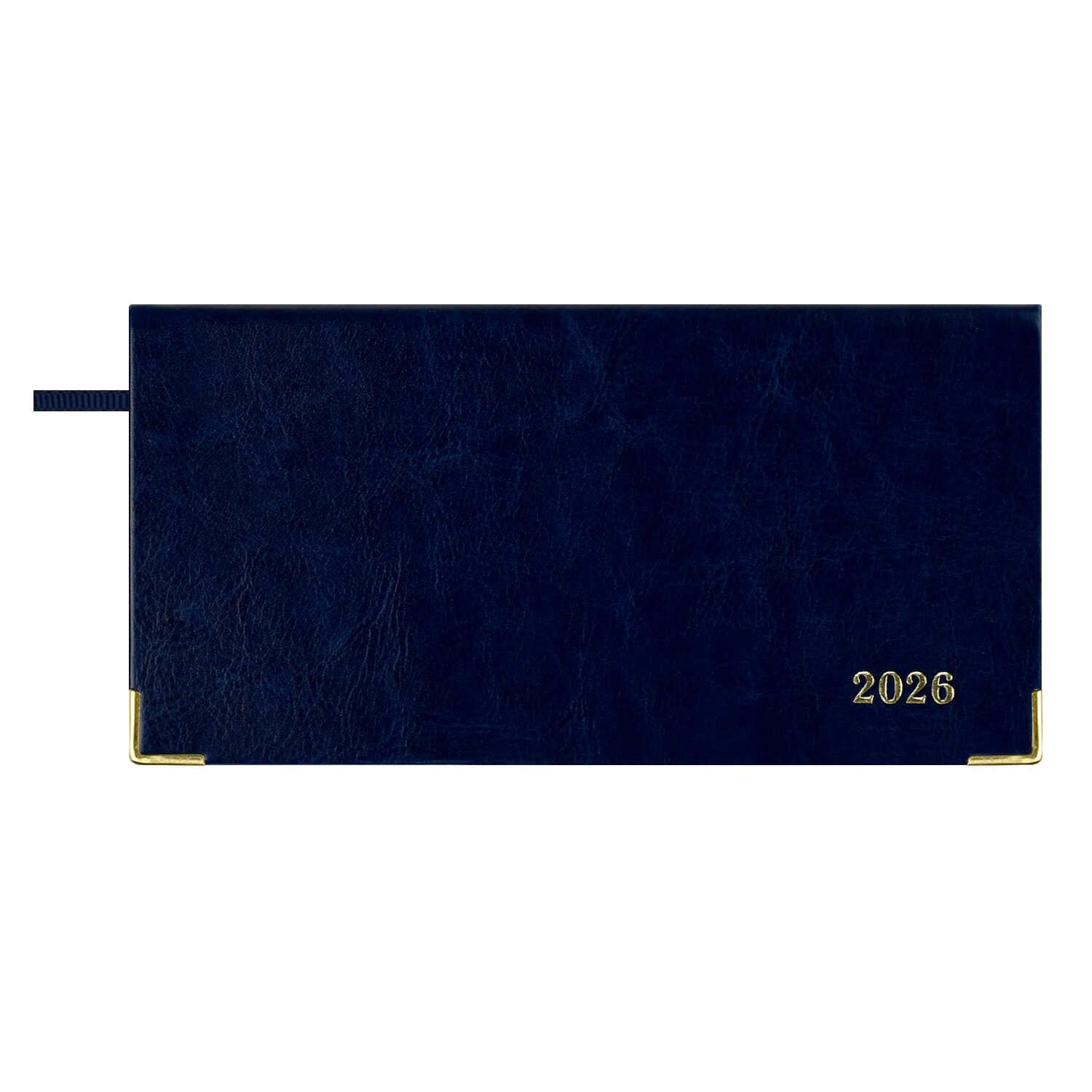 Планинг дат. 2026г 170*88мм 64л., кожзам., интегр.пер. "Сариф синий"  +ПОДАРОК