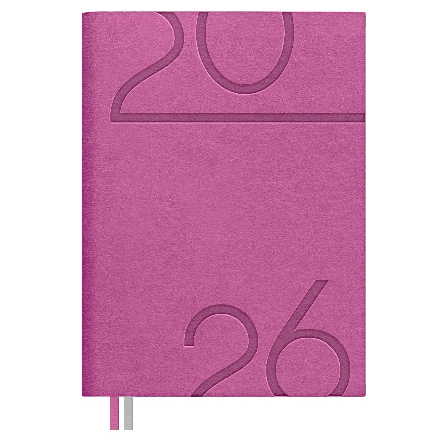 Ежедневник дат. 2026г А6 176л., кожзам, мягк.пер. "#Думай как миллиардер. Лезеретто розовый" ляссе