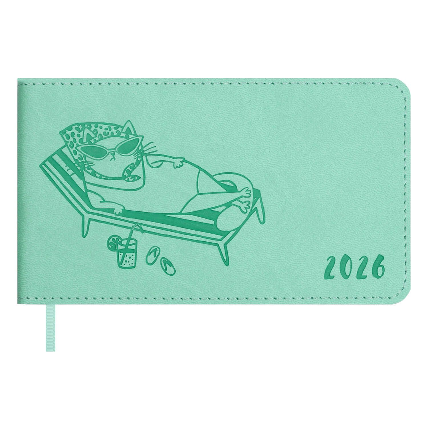 Планинг дат. 2026г 150*87мм 64л., кожзам., мягк.пер. "Виннер мятный"  +ПОДАРОК