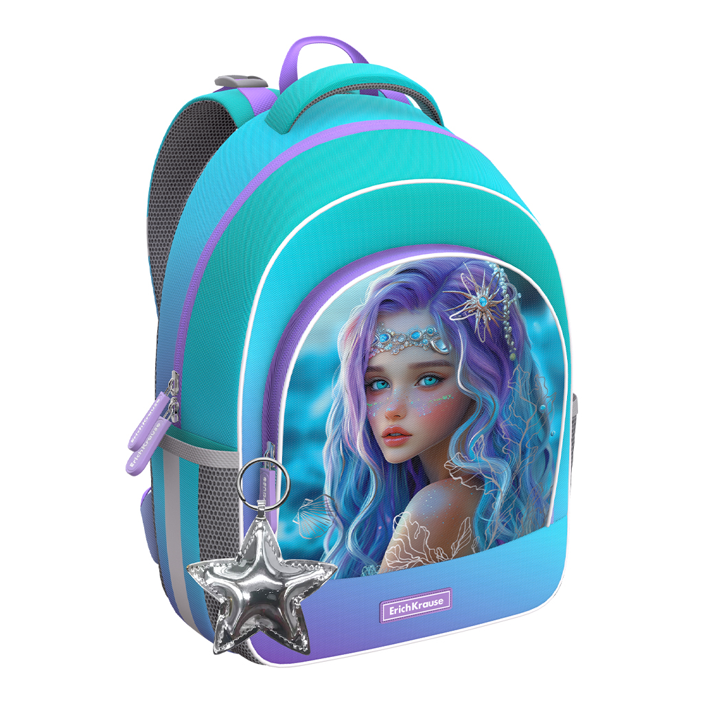 Ученический рюкзак с грудной перемычкой ErichKrause ErgoLine® 15L Aquamarine