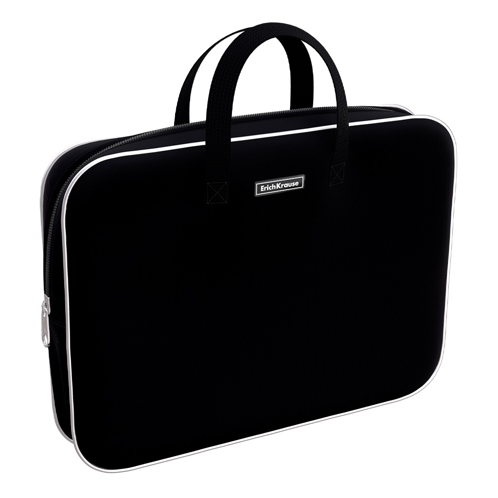 Папка текстильная на молнии ErichKrause с ручками Black, A4+