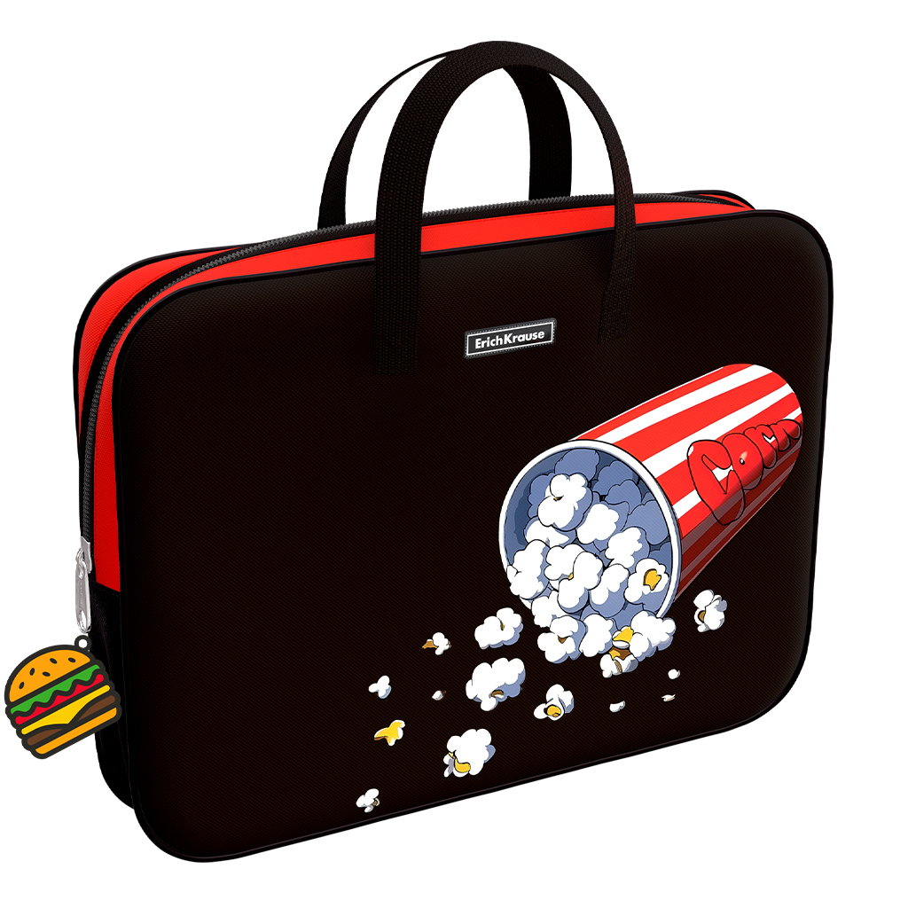 Папка текстильная на молнии ErichKrause с ручками Cheat Meal, A4+