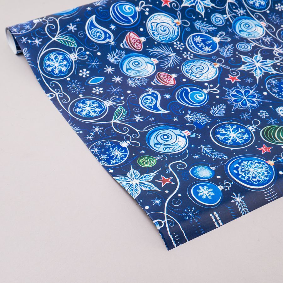 Бумага упаковочная 70*100см "Новогодние игрушки"