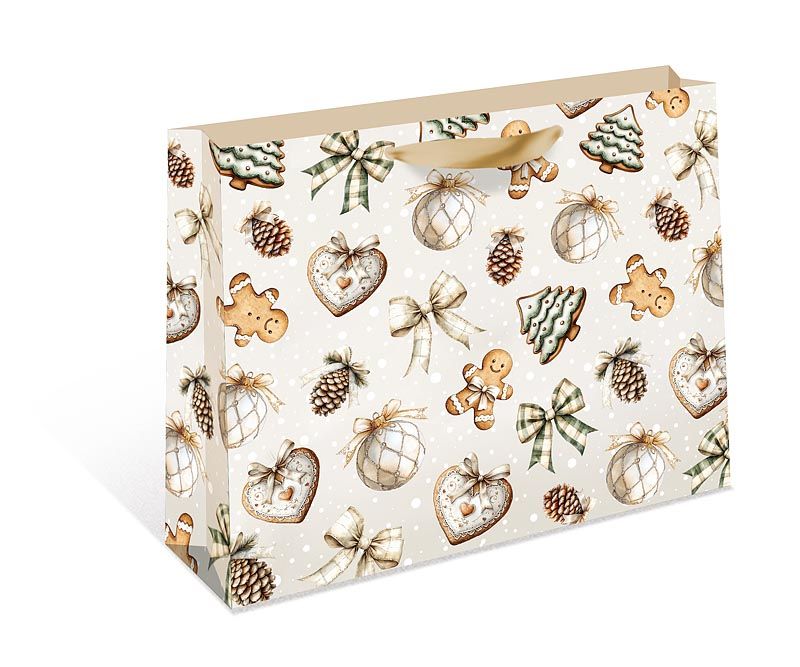 Пакет подар. бум. новогодн. 32*26*12см 157гр/м Пряники