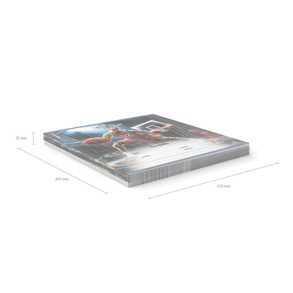 Тетрадь школьная ученическая ErichKrause Sport Animals, 12 листов, клетка (в плёнке по 10 шт.)_MIX-PACK