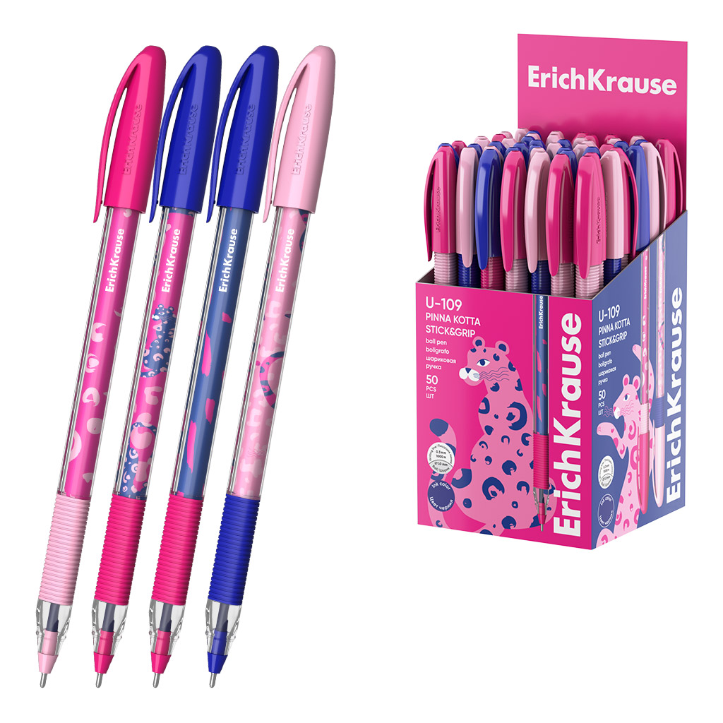 Ручка шар. ЕК ULTRA GLIDE U-109 синяя, 1мм, Stick&Grip Pinna Kotta