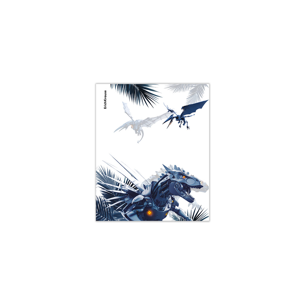 Набор пластиковых обложек ErichKrause Techno Dino, для тетрадей и дневников, 212х347мм, 80 мкм, ассорти (пакет 12 шт.)