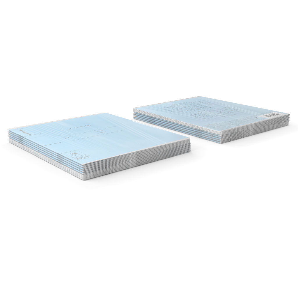 Тетрадь школьная ученическая с пластиковой обложкой на скобе ErichKrause Классика CoverPrо fizzy, голубая, А5+, 18 листов, линейка