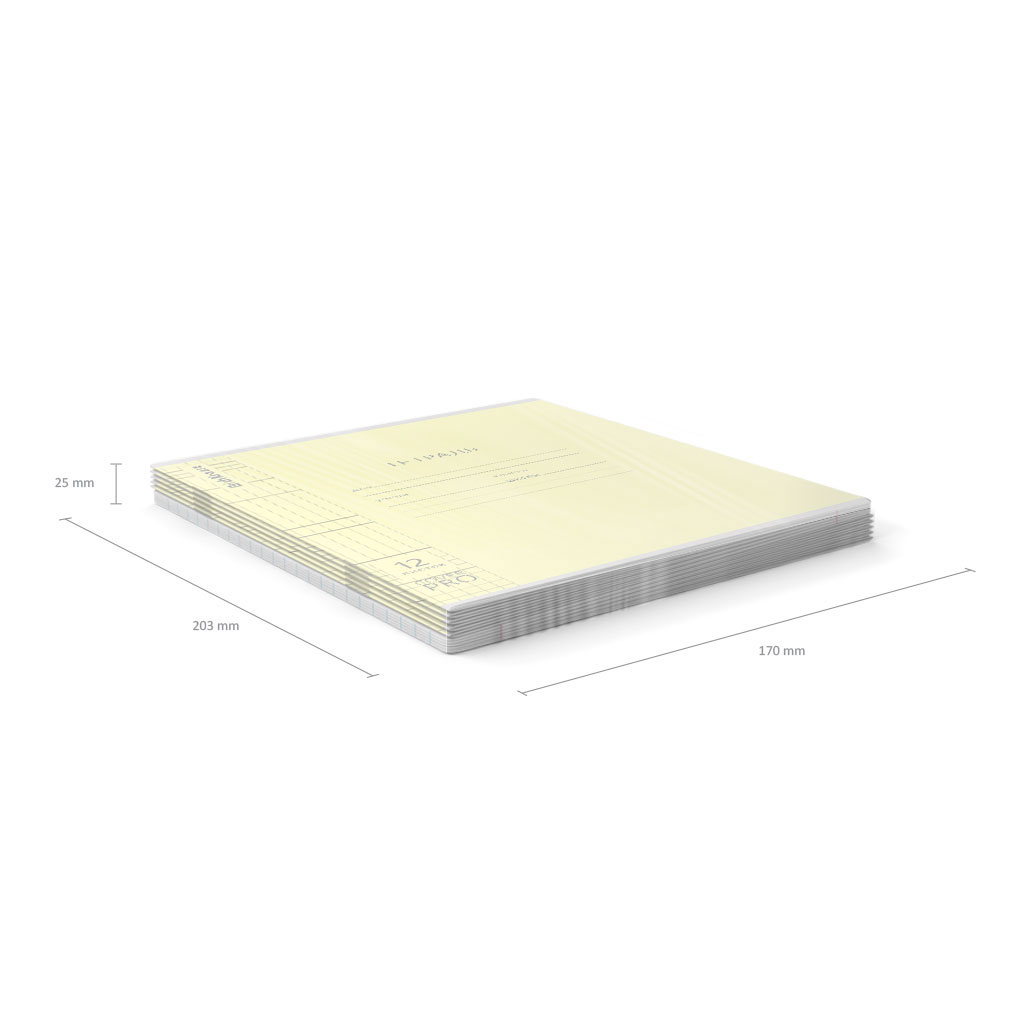 Тетрадь школьная ученическая с пластиковой обложкой на скобе ErichKrause Классика CoverPrо fizzy, желтая, А5+, 12 листов, клетка