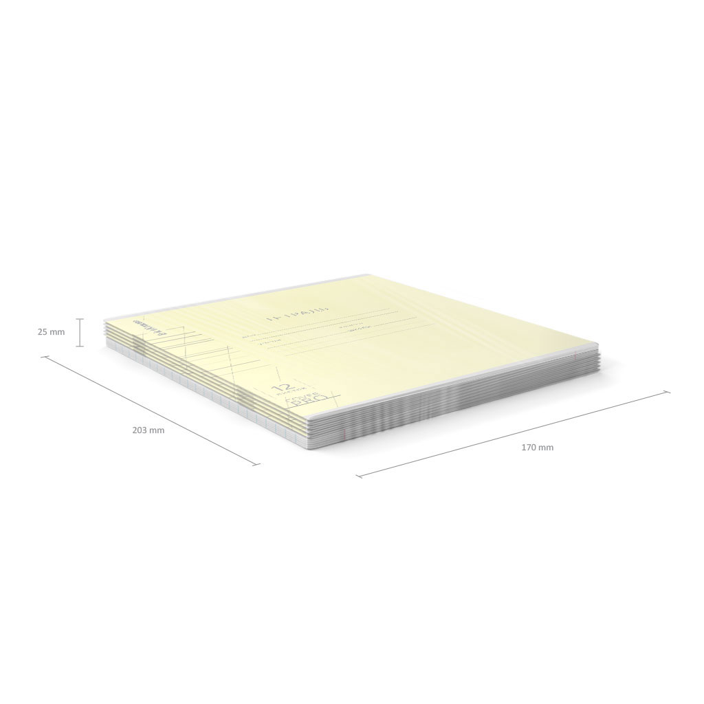 Тетрадь школьная ученическая с пластиковой обложкой на скобе ErichKrause Классика CoverPrо fizzy, желтая, А5+, 12 листов, кос.лин.