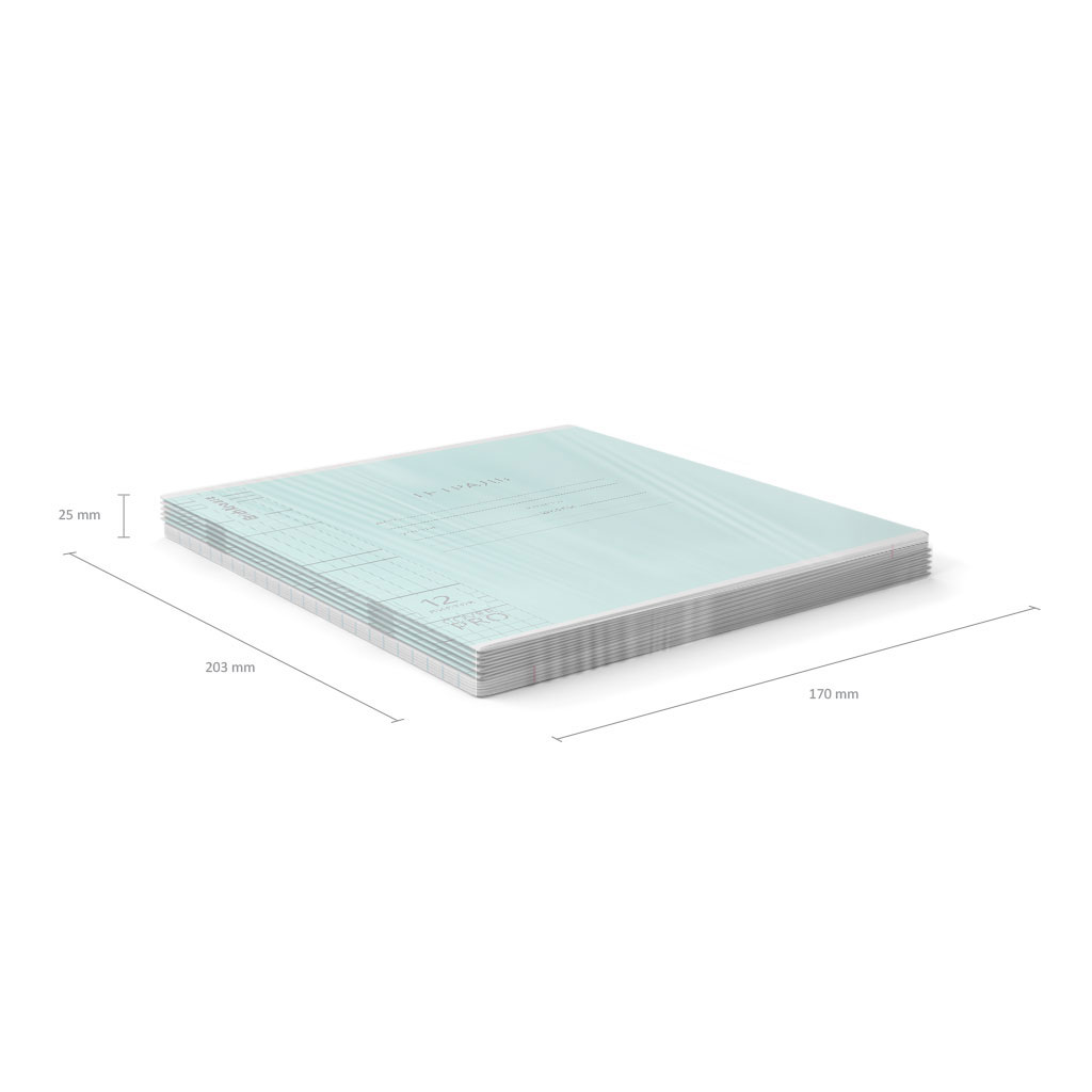 Тетрадь школьная ученическая с пластиковой обложкой на скобе ErichKrause Классика CoverPrо fizzy, бирюзовая, А5+, 12 листов, клетка