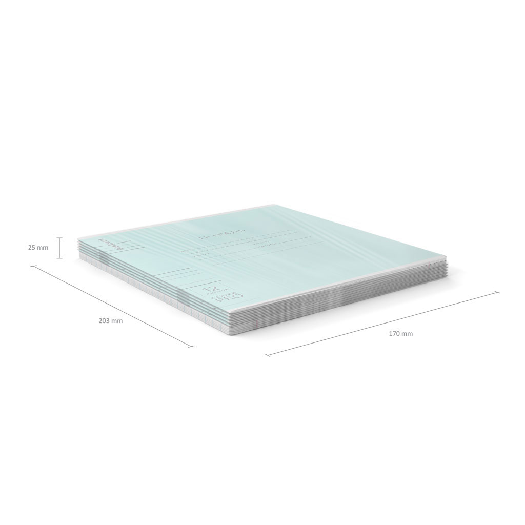 Тетрадь школьная ученическая с пластиковой обложкой на скобе ErichKrause Классика CoverPrо fizzy, бирюзовая, А5+, 12 листов, линейка